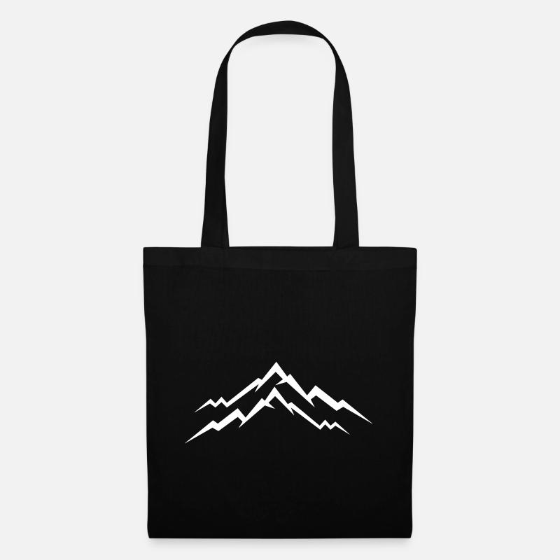 Berge - Mountains - Stoffbeutel - Schwarz