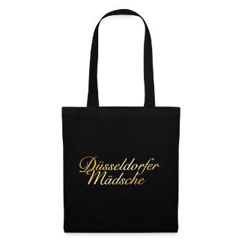 Düsseldorfer Mädsche - Mädchen aus Düsseldorf - Stoffbeutel - Schwarz - Vorne
