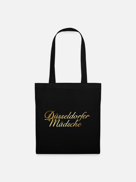Düsseldorfer Mädsche - Mädchen aus Düsseldorf - Stoffbeutel - Schwarz