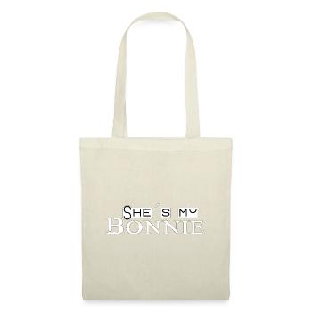 Partnerlook Bonnie & Clyde 2 (part1) Geschenk Paar - Stoffbeutel - Natur - Vorne