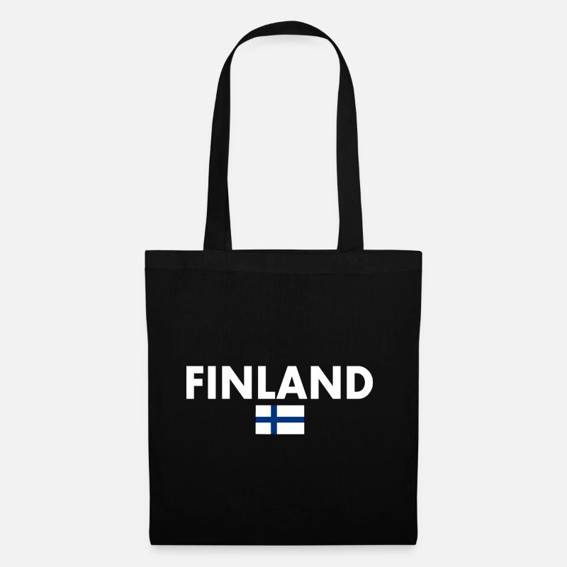 Finnland - Stoffbeutel - Schwarz