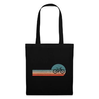 Fahrrad Retro Triathlon Radsport coole - Stoffbeutel - Schwarz - Vorne