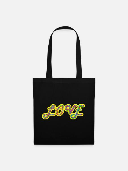 Love - Stoffbeutel - Schwarz