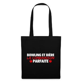 bowling et bière combinaison parfaite - Sac en tissu - noir - Devant