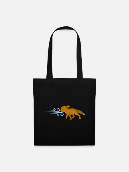 Der Fuchs und der Wind - Stoffbeutel - Schwarz