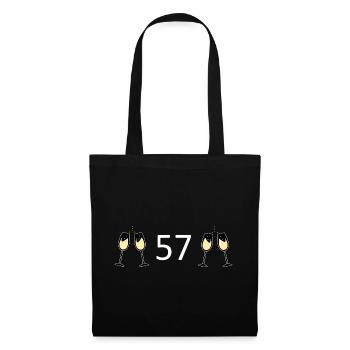 57e anniversaire 57 ans Jubilé 57 Numéro 57 - Sac en tissu - noir - Devant