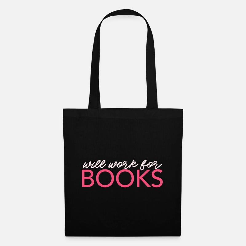Will Work For Books - Tote Bag - black