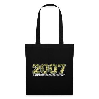2007 Jubiläumsgeschenk Jahrgang 2007 Armee - Stoffbeutel - Schwarz - Vorne