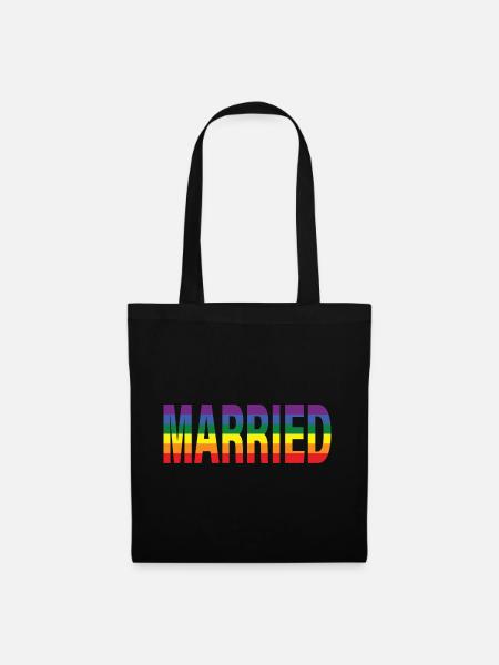 Verheiratet im Regenbogen - Stoffbeutel - Schwarz