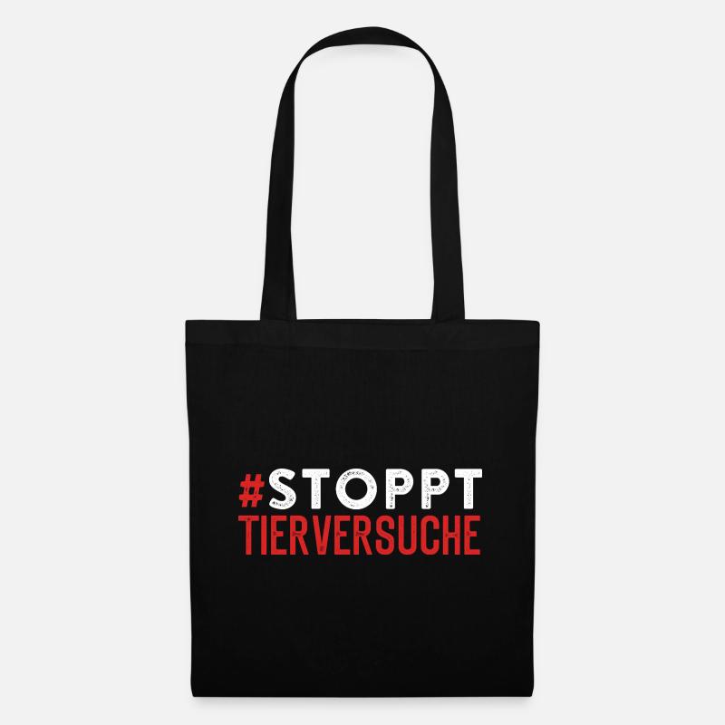 Tierversuch STOPPT TIERVERSUCHE Lustigse - Stoffbeutel - Schwarz