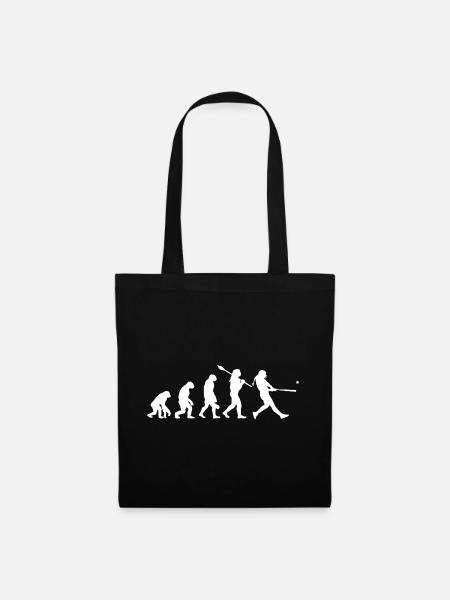 Entwicklung der Baseball-Softball-Silhouette des Mannes - Stoffbeutel - Schwarz