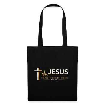 Verset biblique de Jésus, La voie de la vérité, la vie - Sac en tissu - noir - Devant