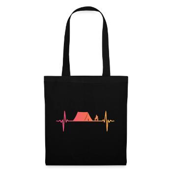 camping tente Sunset battement de coeur tente - Sac en tissu - noir - Devant