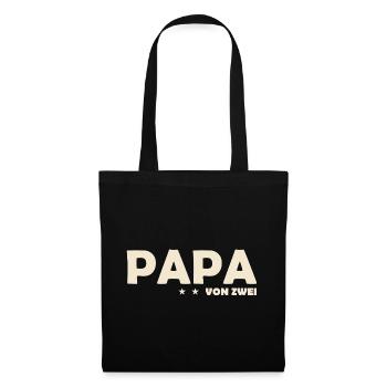 PAPA VON ZWEI – Zweifacher Vater - Stoffbeutel - Schwarz - Vorne