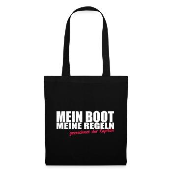 Kapitän Boot Schiff Geschenk - Stoffbeutel - Schwarz - Vorne