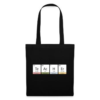 Lehrer Chemie Chemielehrer Schule Sprüche Geschenk - Stoffbeutel - Schwarz - Vorne