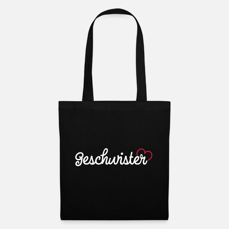 Geschwister - Stoffbeutel - Schwarz