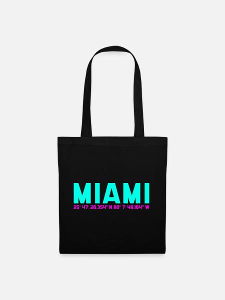 Miami Neon Coordinates - Stoffbeutel - Schwarz