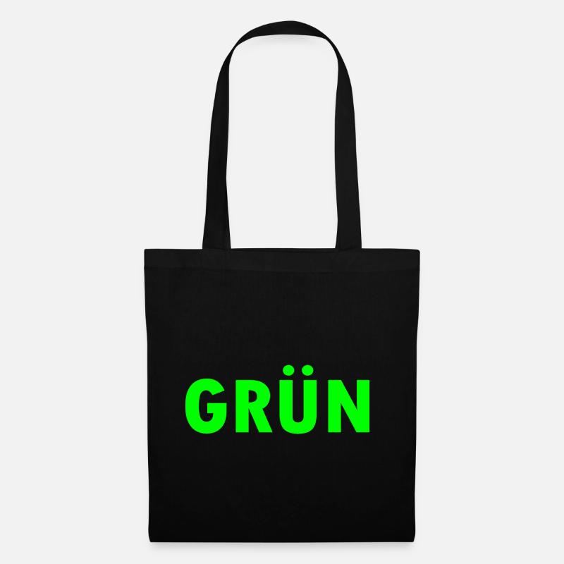 Grün - Stoffbeutel - Schwarz