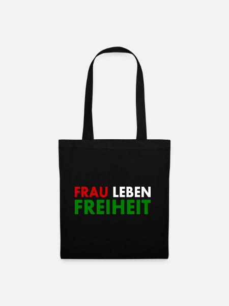 Frau leben freiheit - Stoffbeutel - Schwarz