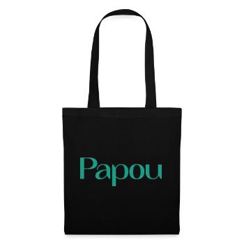 PAPOU. PAPA. FÊTE DES PÈRES. BONNE FÊTE PAPA. - Sac en tissu - noir - Devant