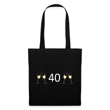 40th Birthday 40 Years Anniversary 40 Number 40 White - Tote Bag - black - Front