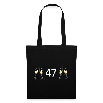 47.Geburtstag 47 Jahre Jubiläum 47 Jahre Zahl 47 - Stoffbeutel - Schwarz - Vorne