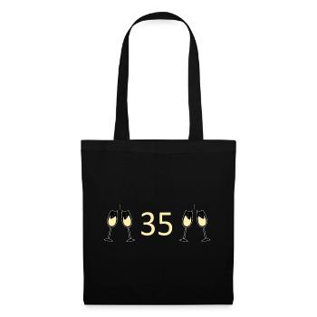 35th Birthday 35th Anniversary Number 35 white - Tote Bag - black - Front