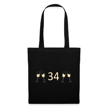 34th Birthday 34 Years Anniversary 34 Years Number 34 - Tote Bag - black - Front