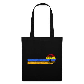 Coucher de soleil vintage sur la plage - Sac en tissu - noir - Devant