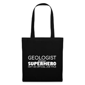 Géologue Géologie super-héros - Sac en tissu - noir - Devant