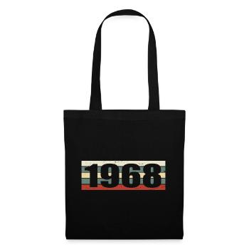 1968 Jahrgang 1968 Geschenk 1968 Geburtstag 1968 - Stoffbeutel - Schwarz - Vorne