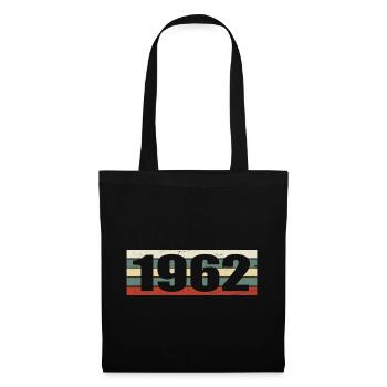 1962 Jahrgang 1962 Geschenk 1962 Geburtstag 1962 - Stoffbeutel - Schwarz - Vorne