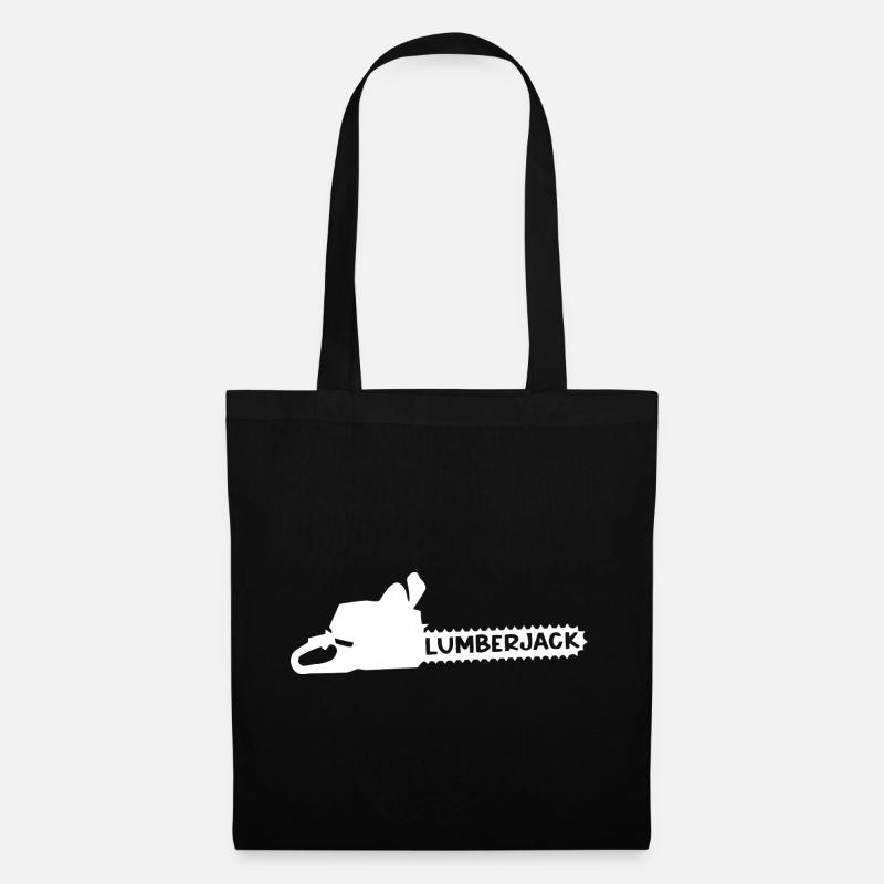 Motif de bûcheron avec silhouette de hache - Sac en tissu - noir