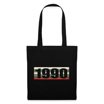 1990 Jahrgang 1990 Geschenk 1990 Geburtstag 1990 - Stoffbeutel - Schwarz - Vorne