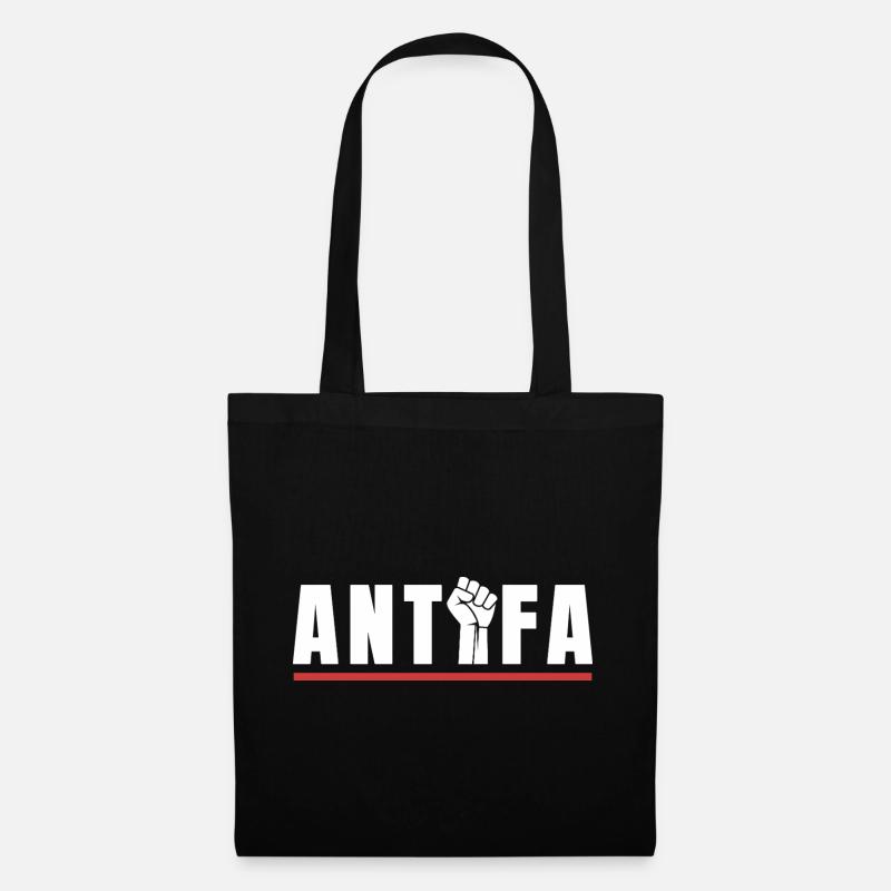 Protestation antifa, déclaration antifasciste - Sac en tissu - noir
