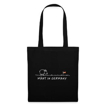 Mäht in Germany – Made in Germany Schaf Wortspiel - Stoffbeutel - Schwarz - Vorne