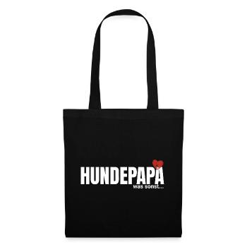 HundePapa Herzmotiv - Stoffbeutel - Schwarz - Vorne