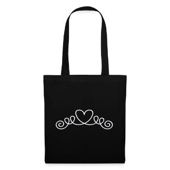 Heart Flourish Line Art - Tote Bag - black - Front