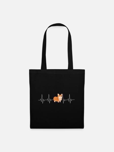 CORGI HEARTBEAT - Tote Bag - black