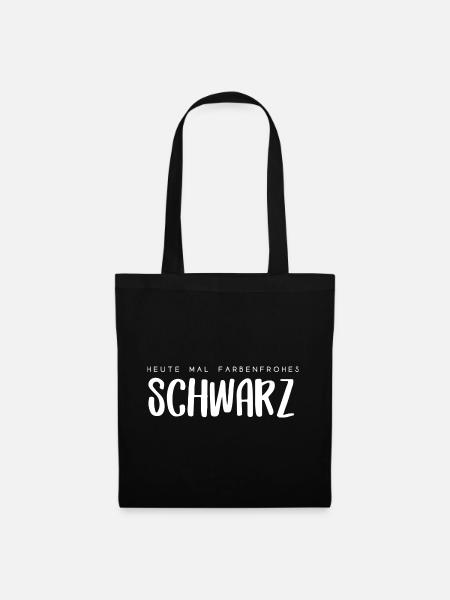 Farbenfrohes Schwarz Typo - Stoffbeutel - Schwarz