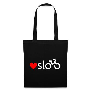 Autocollant Oslo Bicycle Love (blanc) - Sac en tissu - noir - Devant