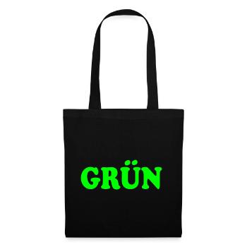 Grün - Stoffbeutel - Schwarz - Vorne