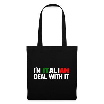 I´m italian deal with it - Stoffbeutel - Schwarz - Vorne