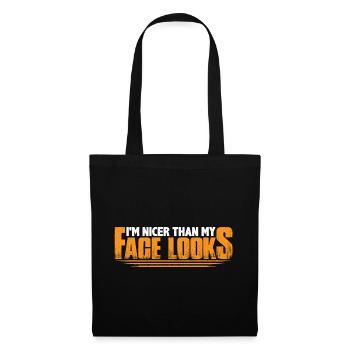 Je suis plus beau que mon visage n’en a l’air 4 - Sac en tissu - noir - Devant