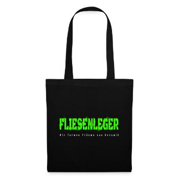 Fliesenleger Design - Stoffbeutel - Schwarz - Vorne