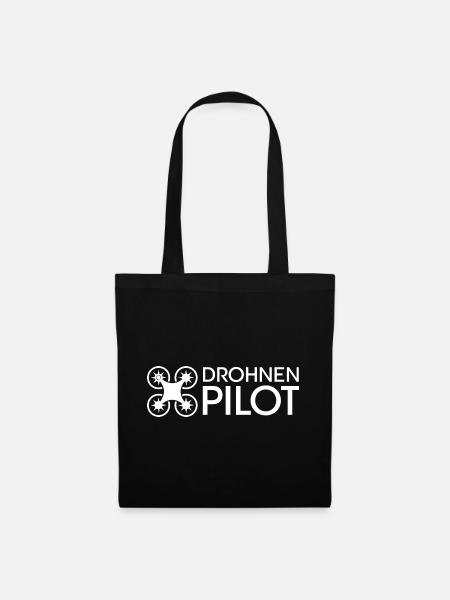 Drohnenpilot fliegen Logo Team Rotor Symbol icon - Stoffbeutel - Schwarz