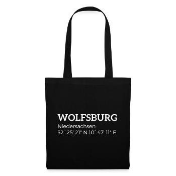 Wolfsburg Lower Saxony coordinates - Tote Bag - black - Front