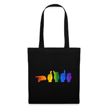 ASL Pride I - Couleurs du drapeau de la fierté - Sac en tissu - noir - Devant