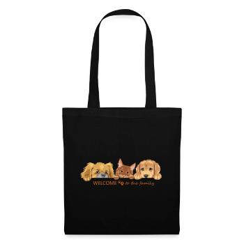 Peeking cute ginger cat and two dogs - Tote Bag - black - Front